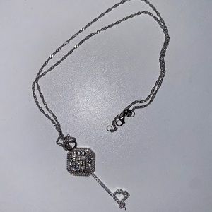 Sterling silver key necklace